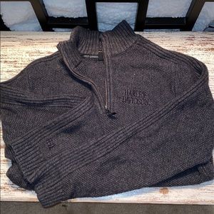 HARLEY DAVIDSON 3/4 ZIP MENS SWEATER